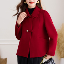双面羊毛大衣女短款小个子2025冬季新款保暖羊绒双面呢子毛呢外套