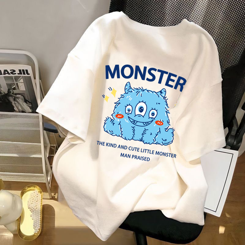 Fábrica al por mayor de fresa fresca Oso Blanco Verano de manga corta Camiseta hombres y mujeres sueltos todo partido juventud Top pareja