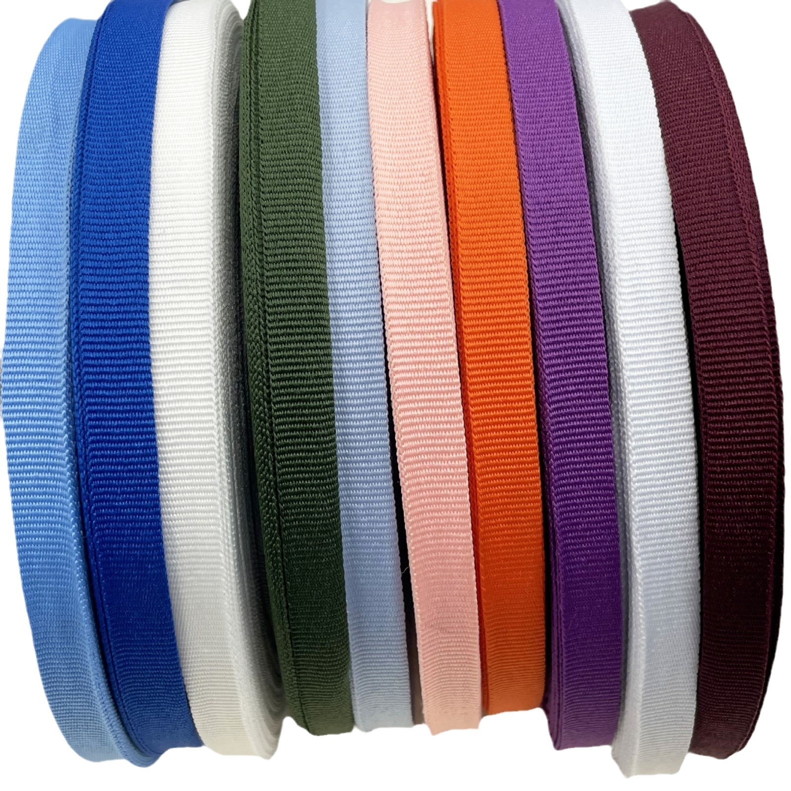 1 / 1.2 / 1.5 / 2cm de poliéster de color plano borde de banda accesorios de ropa de borde de costilla de color sólido banda de banda