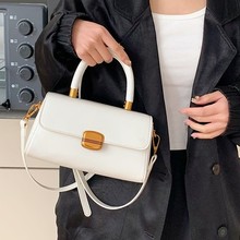 包邮2025春夏简约新款手提小方包复古油蜡皮黑白色单肩斜挎包包女