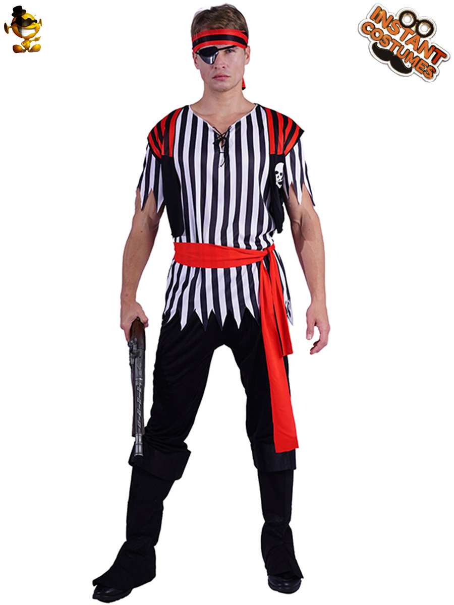 Adultos hombres y mujeres pareja película de Halloween pirata traje del Partido Pirata juego de rol ropa del funcionamiento de la etapa image 3