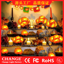 仿真大丽万寿菊花灯串印度排灯节墨西哥亡灵节万圣节装饰led彩灯