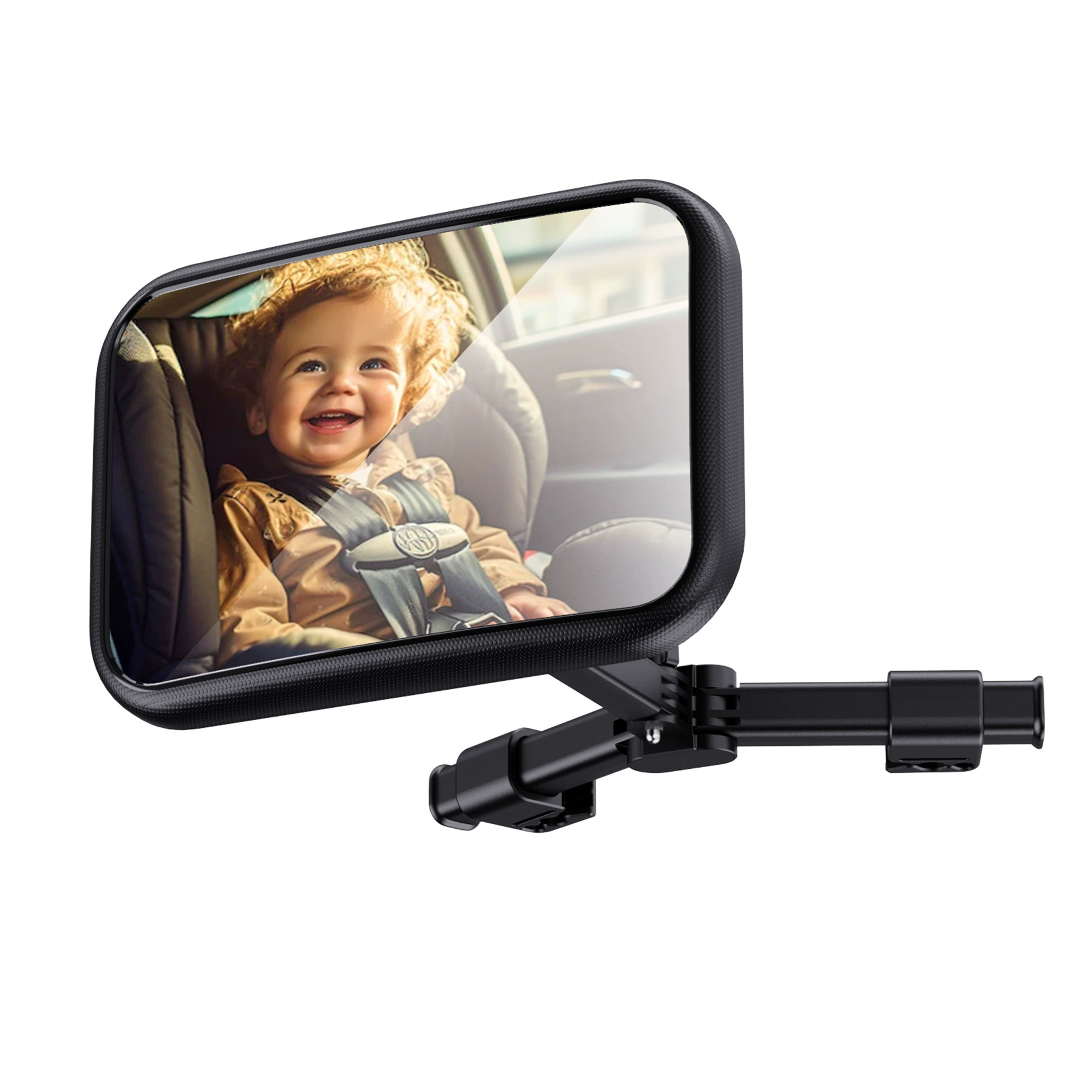 Автомобильное детское Зеркало для наблюдения, детское сиденье, зеркало заднего вида с защелкой, многоугольный регулируемый обратный отражатель