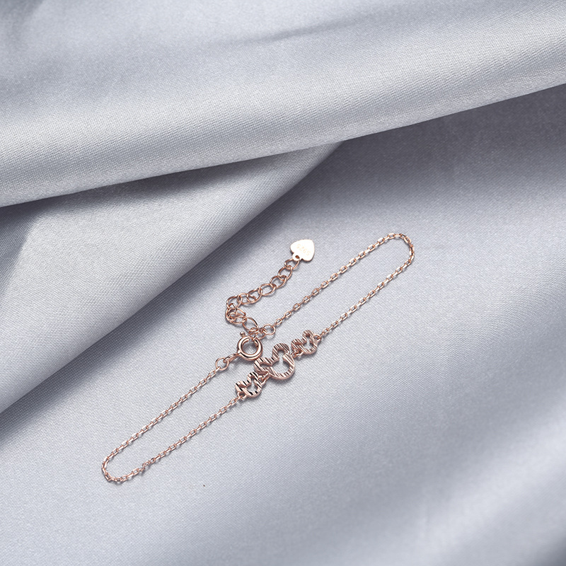 Creativo lindo Nueva joyería estilo japonés y coreano s925 plata animal ratón cabeza pulsera de las mujeres accesorios elegantes al por mayor