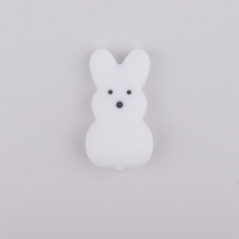 Fábrica nuevo conejo de dibujos animados cuentas de silicona accesorios de bolígrafo cuentas cuentas sueltas joyas de bricolaje para niños cuentas de silicona al por mayor