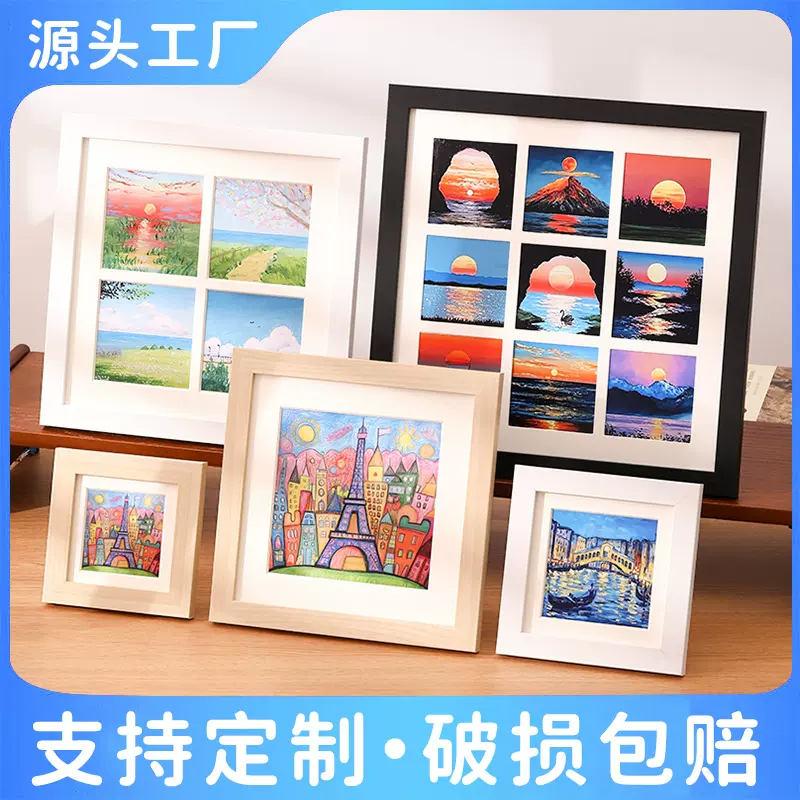 油画棒九宫格相框摆台正方形4寸5寸6寸8寸10寸12寸diy四宫格画框