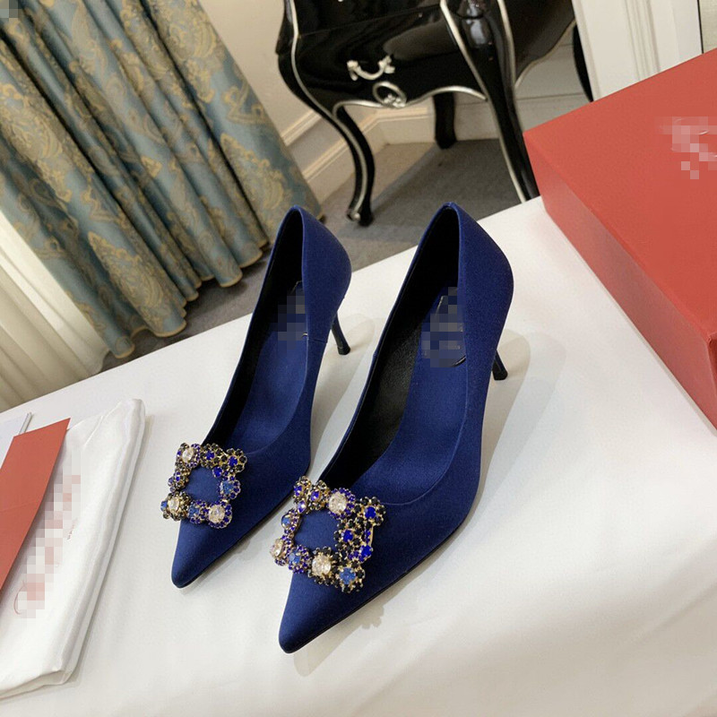Rv Rhinestone Shallow Mouth Luxury Sexy High Heels 2025 New Fashion Catwalk Sandals Heelspumps Stiletto Heels