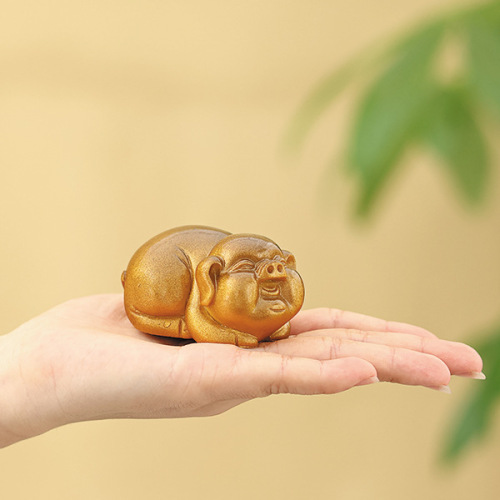 Color-changing tea pet ornaments, cabbage, golden pig and golden toad, pure handmade personalized boutique, can be raised, tea table decoration