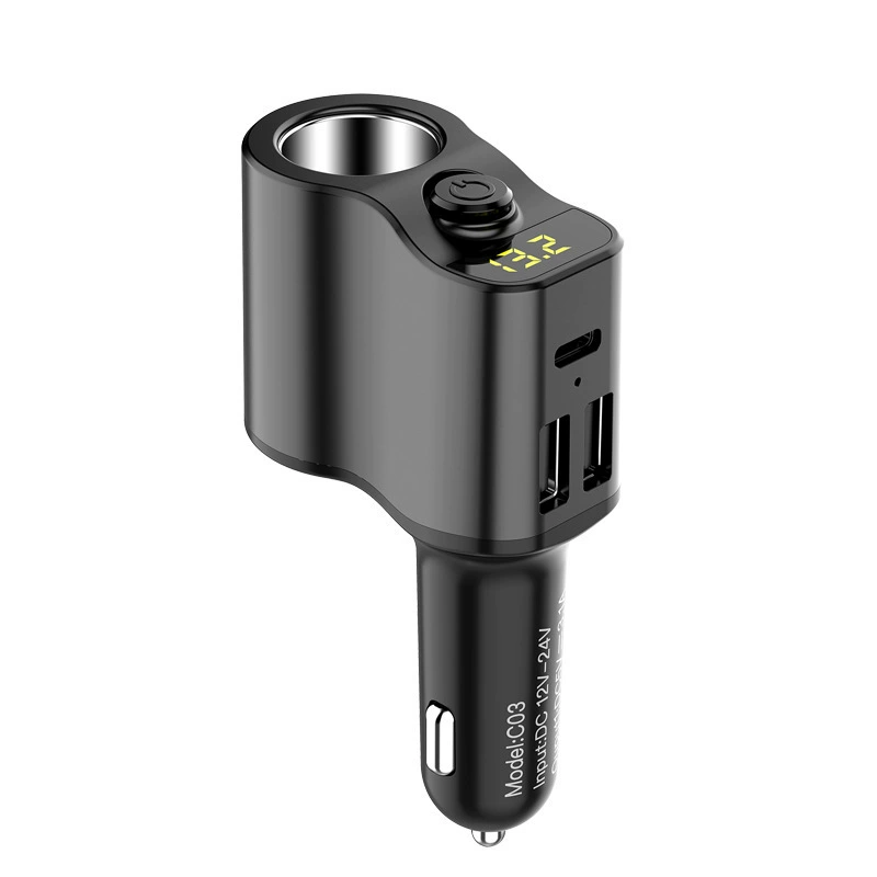 C03 автомобильное зарядное устройство прикуриватель переходник один перетащите три автомобиля зарядка Быстрая зарядка один перетащите два USB переходная головка