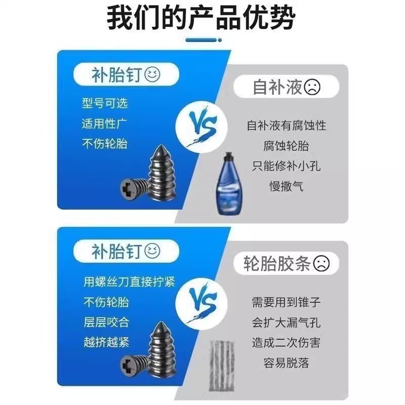 Specialized Rubber Nails for Vacuum Tires, Tire Repair Tool for Car Tires, Electric Vehicles, and Motorcycles, Universal Quick and Damage-Free Tire Repair Nails