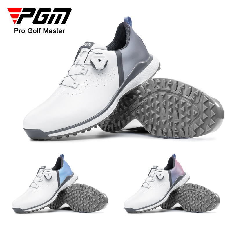 Giày golf PGM nam chống thấm nước, đế giữa vải popcorn, dây khóa xoắn — XZ210-Xám Trắng xám dần Xám, Xz210-trắng Xám chuyển dần xanh lam, XZ210-Xám trắng dần Đỏ