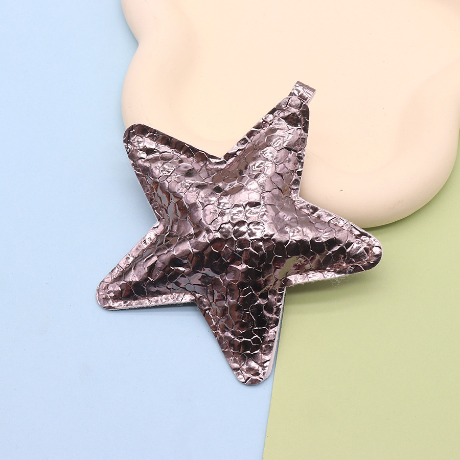 Accesorios de joyería de bricolaje cuero PU superficie brillante en relieve estrella grande amor corazón melocotón bolsa de estilo miu colgante de teléfono móvil