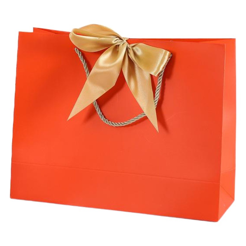 En stock bowknot fondo cuadrado bolsa de papel portátil colorido exquisito embalaje bolsa de regalo bolsa de compras de ropa logotipo imprimible