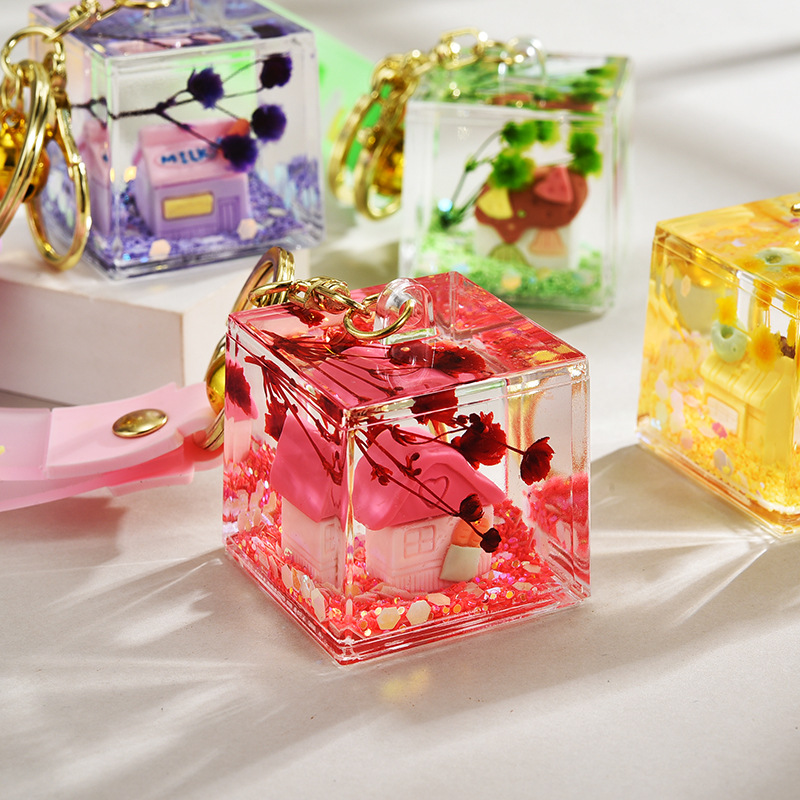 62g Weight Bag Pendant, Keychain Classification 1 Piece Quantity Daily Occasion Acrylic Material House Pattern Unisex Gender Cute Style Cute House Arylic Unisex Bag Pendant Keychain 1