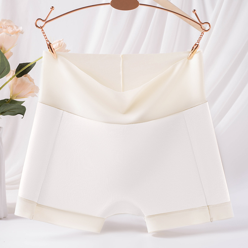 Pantalones de seguridad de algodón de cintura alta para mujer, talla grande, 200 kg de grasa mm, abdomen para evitar la luz, ángulo plano dos en uno, refrescante