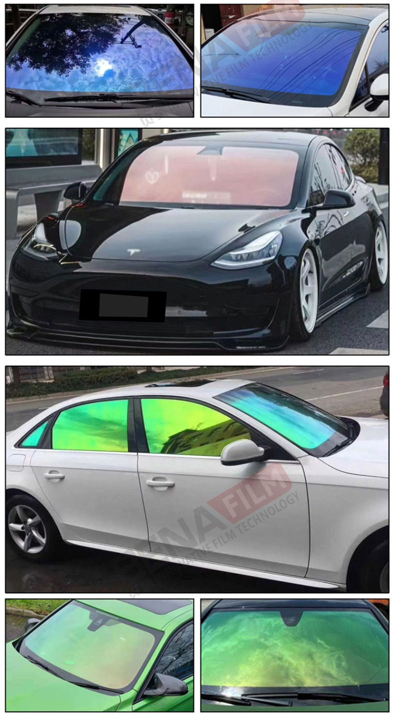 Factory wholesale car glass film purple light dazzling color film emperor purple chameleon window film high heat insulation film solar film