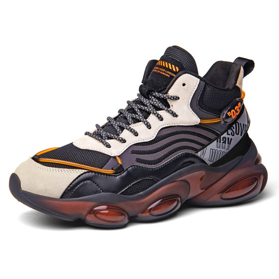 Men's Shoes 2024 Autumn High-top Coconut Shoes Casual Sports Shoes Men's All-match Thick Sole Non-slip Torre Shoes