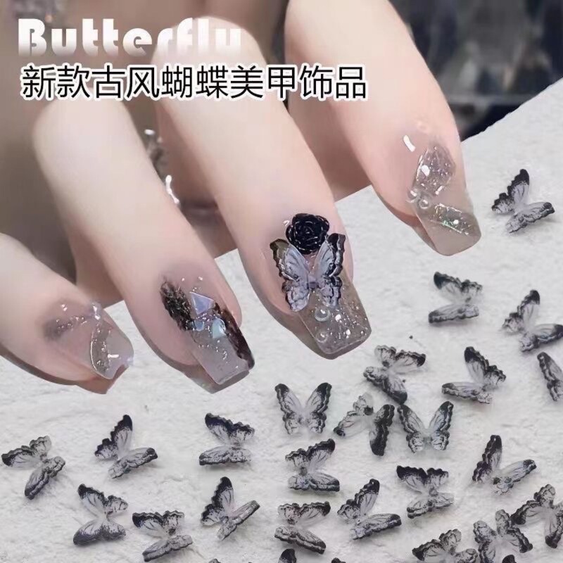 3D Small Butterfly Japanese-Style Nail Art Mini Colorful Transparent Trendy Popular Nail Decorations Resin Rhinestones 3D Small Butterfly Japanese-Style Nail Art Mini Colorful Transparent Trendy Popular Nail Decorations Resin Rhinestones