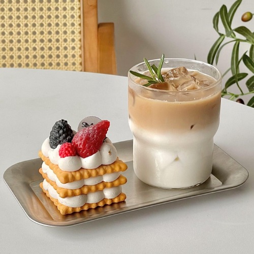 Ins Slim Ice American Coffee Cup High Borosilicate Heat Resistant Glass Drinking Cup Latte Juice Milk Tea Cup