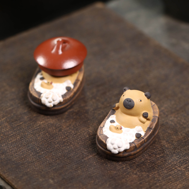 Yixing Zisha Tea mascota animal capibara cura lindo y lindo Kapibala baño pequeño decoración de mesa