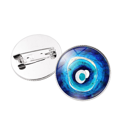 Turkish Evil Eye Pin Cross-Border Bestseller Silver Badge Simple and Versatile Student Pin Badge Accessory