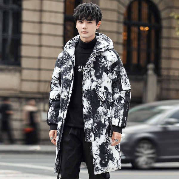 Long down jacket for boys