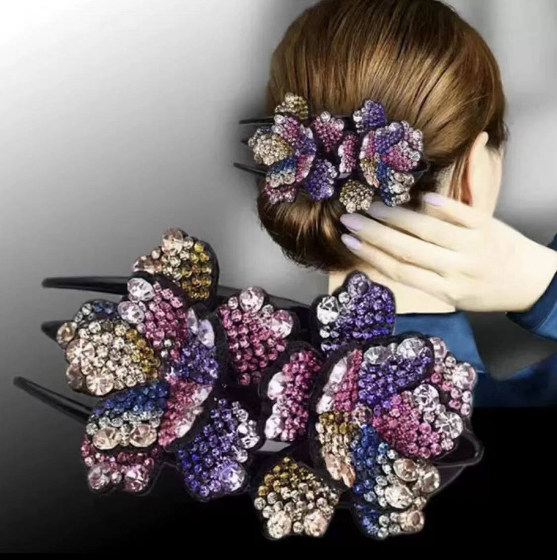 Mujeres Elegante Flor Arílico Garras De Pelo display picture 4