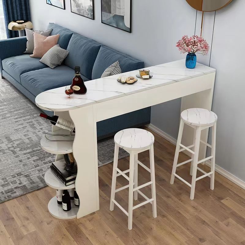 Wall-Mounted Bar Table for Small Apartments, Simple Living Room Balcony Long Table and Chair Combination, Milk Tea Shop Entrance Small Bar Table