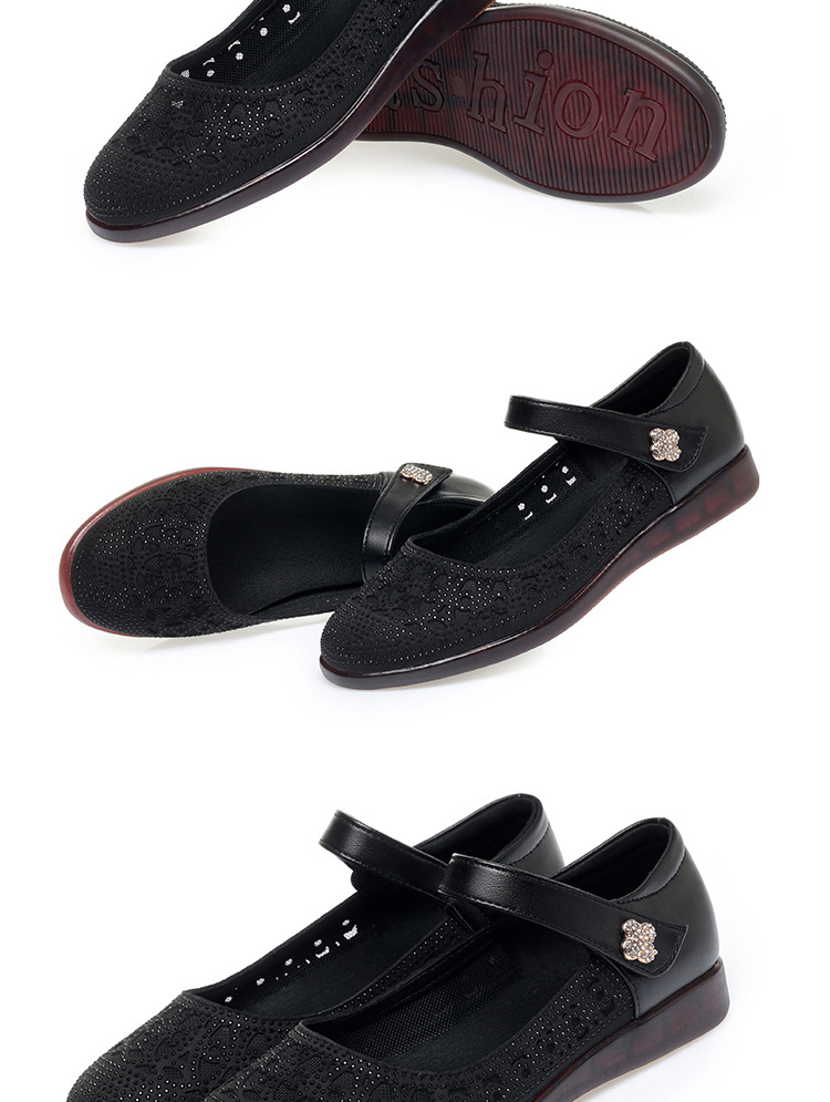 Sandal da thật quai chữ V đế bệt mùa hè cho nữ cỡ lớn — Màu be chi tiết 17