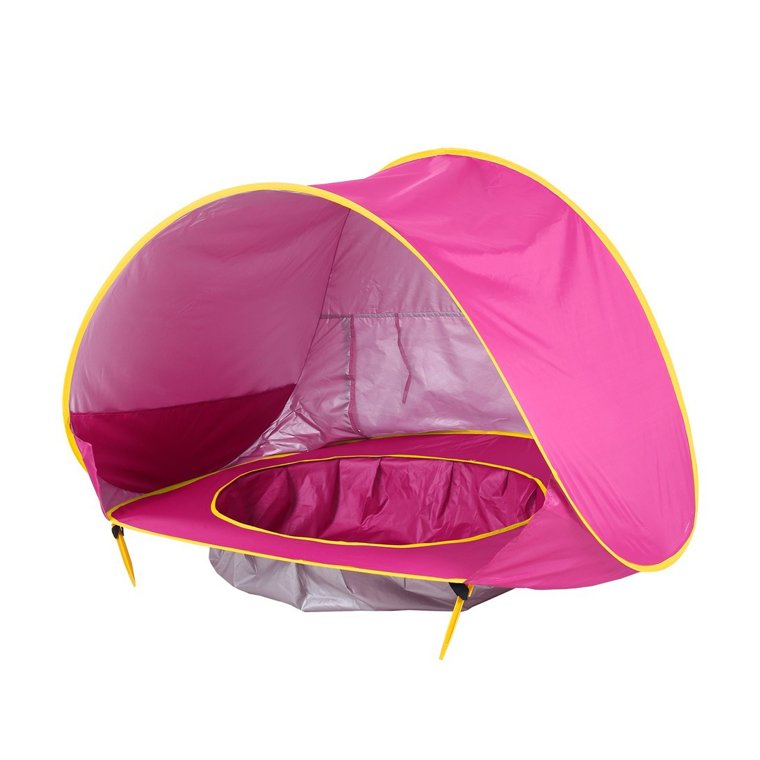 Carpa de playa con parasol para acampar al aire libre para niños, con almacenamiento de agua, piscina de bolas para bebés, piscina de playa plegable y de apertura rápida.