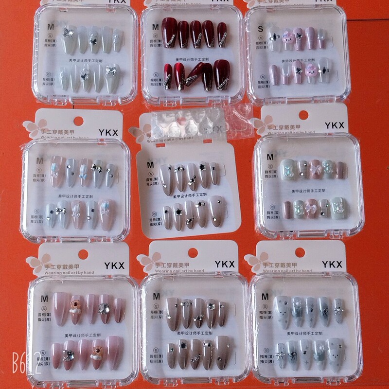 New Sweet and Cute Style Student Wearable Nail Tips, High-End, Brightening, Short Style, Gentle, Removable, Wholesale