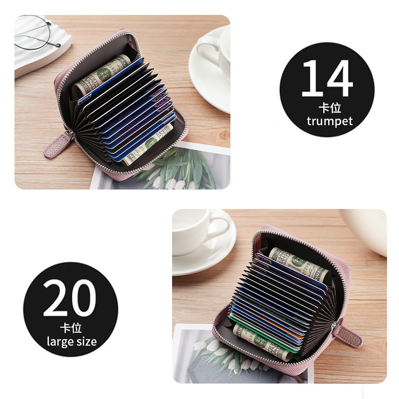 新商品の消磁防止の多いカードの位置の本革のカードはファスナーのカードを挟みます。