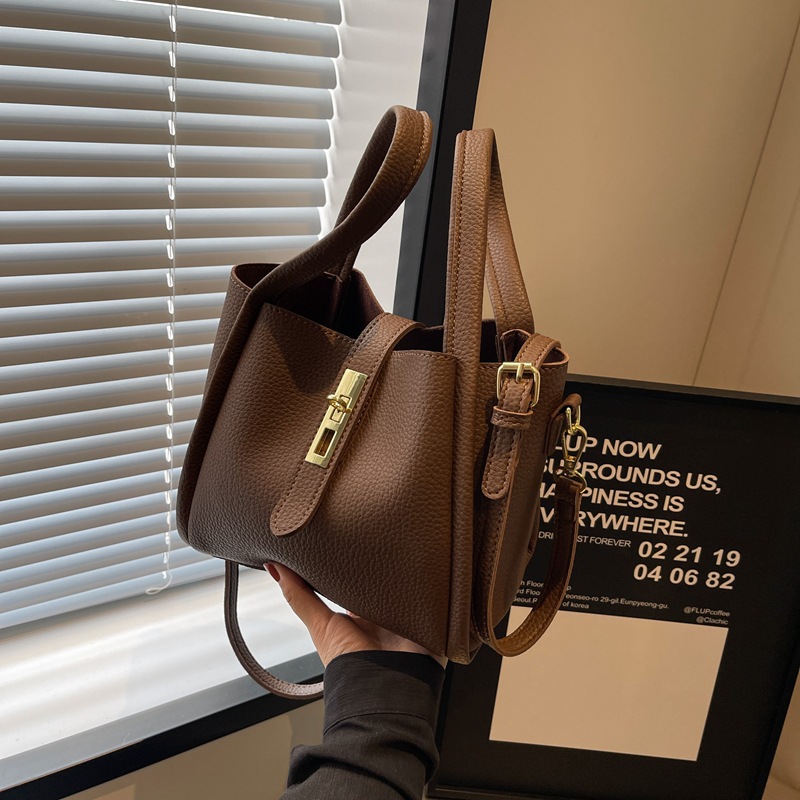 Women's Bags, Women's Bags, New Hand-Held Small Bags, Women's Retro Shoulder Bags, Elegant One-Shoulder Cross-Body Bucket Bags