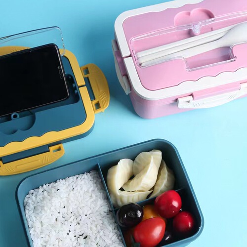 Wheat straw sealed insulated lunch box microwave oven heatable office worker lunch box student lunch compartment lunch box