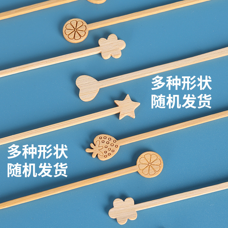 horquilla de fruta de madera desechable palo de bambú azúcar de calabaza palo de fruta creativo barra de café batida guardería infantil
