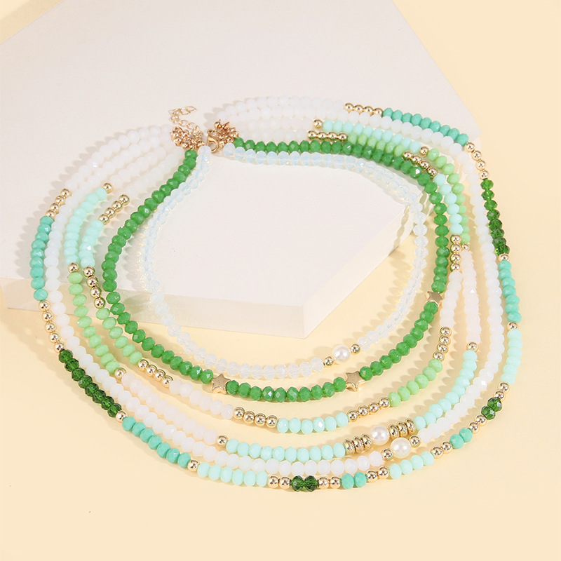 Vintage Style Bohemian Star Beaded Artificial Crystal Womenu0027S Layered Necklaces 1 Piece