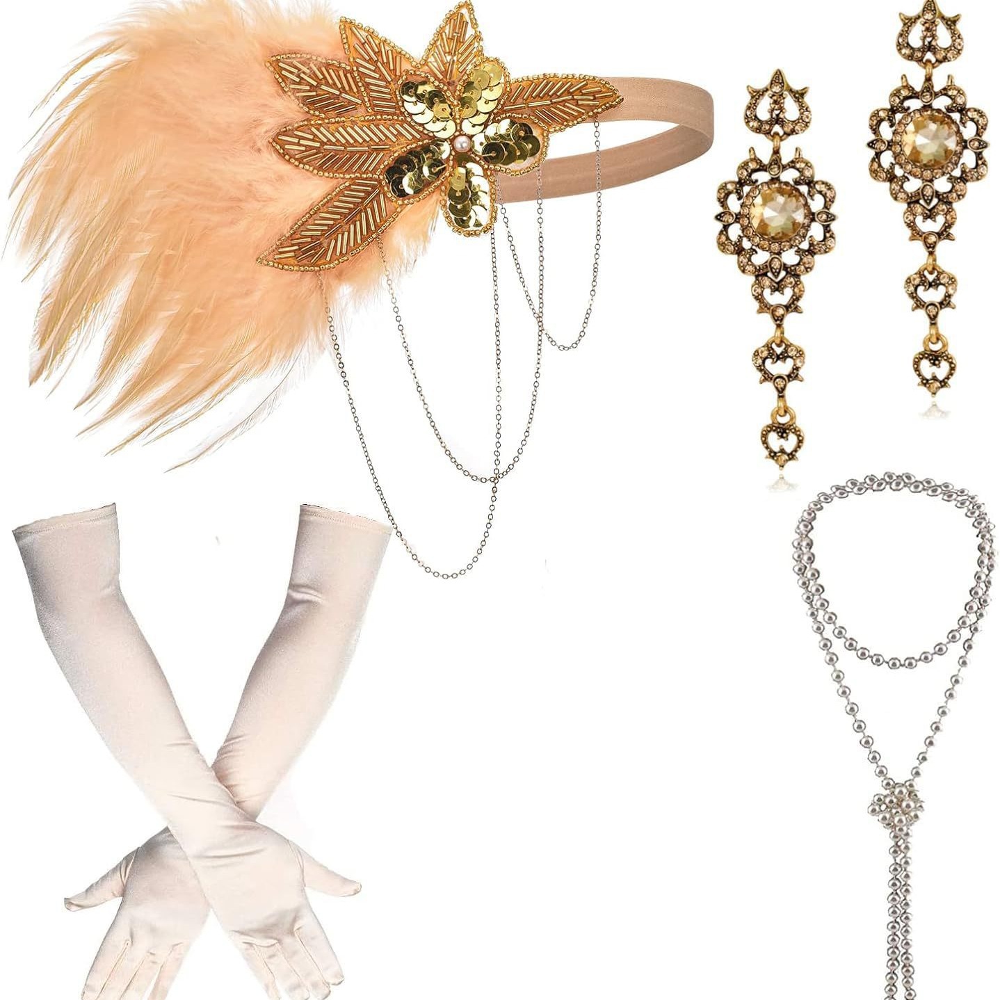 Retro yellow headband with tassels