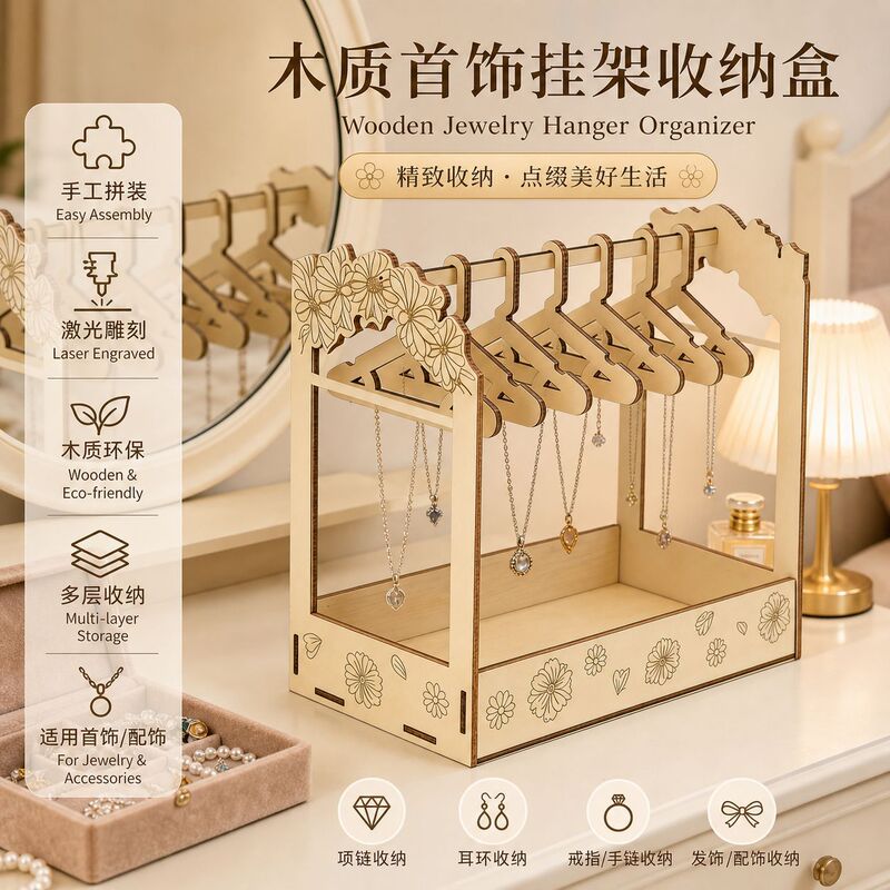 3D Handmade Laser-Engraved Wooden Mini Storage Box Multi-Functional Jewelry and Accessory Storage Display Stand in Stock 3D Handmade Laser-Engraved Wooden Mini Storage Box Multi-Functional Jewelry and Accessory Storage Display Stand in Stock