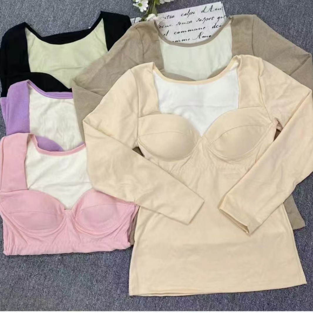 Nuevo chaleco de terciopelo de terciopelo caliente super elástico y cómodo con almohadilla de pecho gruesa sin marcas de vestir en la parte superior