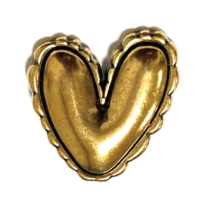 Moda amor botón de metal estilo de chanel en forma de corazón perla hebilla vintage abrigo traje abrigo hebilla decorativa