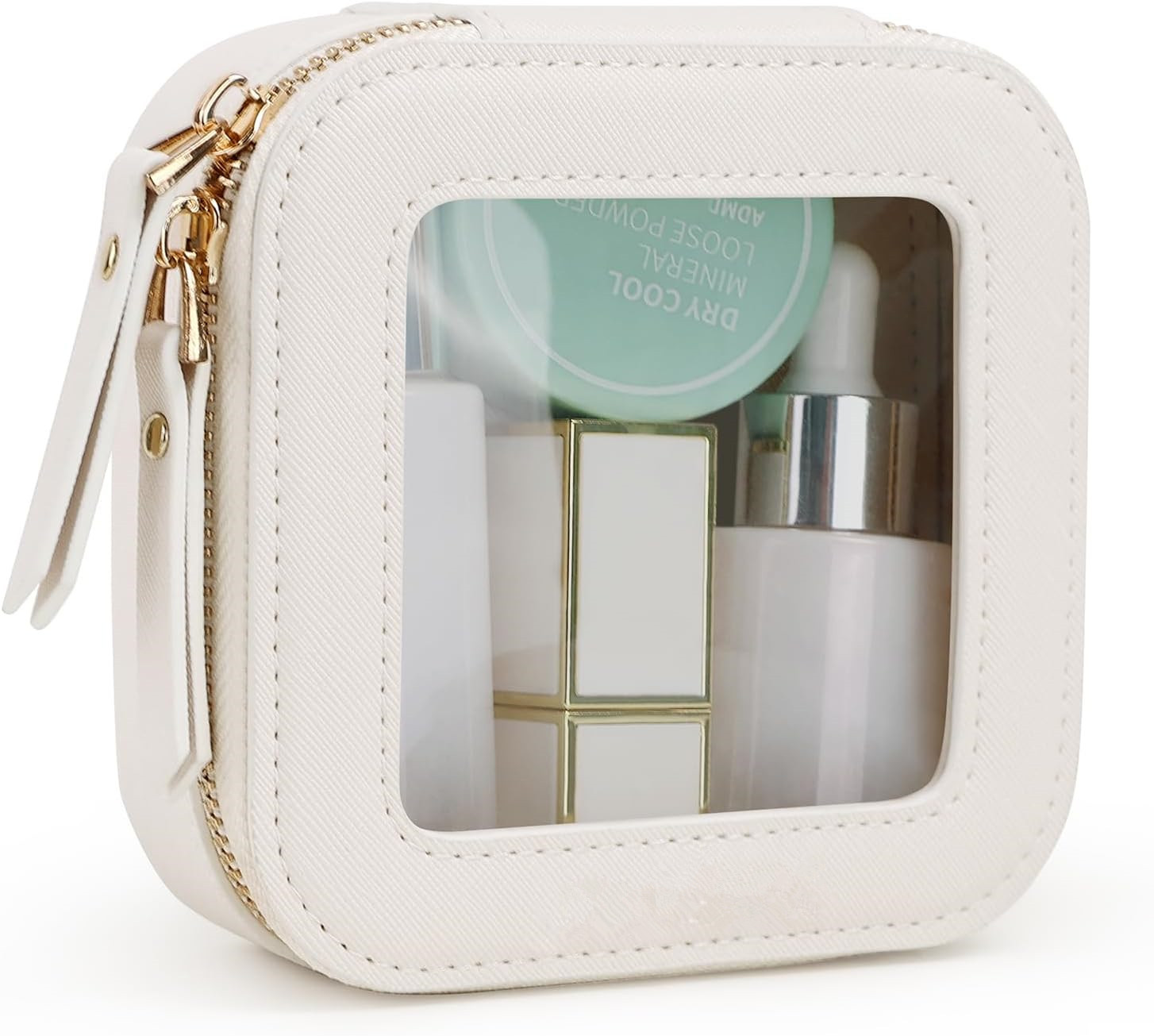 Nuevas ventanas transparentes transfronterizas bolsa de maquillaje PU bolsa de maquillaje portátil simple bolsa de maquillaje de viaje mini caja de maquillaje image 7