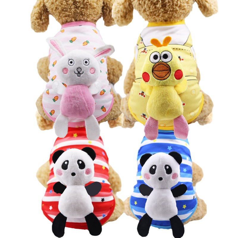Mascota pequeño perro mediano cubo francés gato oso de peluche ropa para perros primavera y verano protección solar chaleco fresco al por mayor