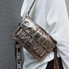 cowhide Small square Bag 2021 new pattern Sequins Chain bag capacity One shoulder Messenger messenger bag Square bag