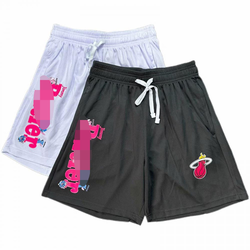 Nba Heat Butler Cartoon Printed Mesh Shorts American Basketball Sports Loose and Breathable Casual