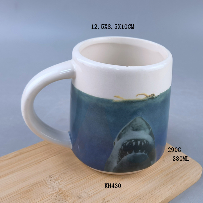 Selección estricta de 3D tiburón blanco tiburón tigre gigante mar mar mar cerámica mar taza de café marca taza de té nuevo
