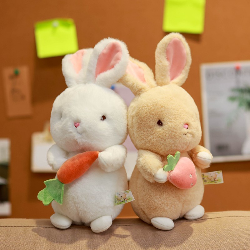 ins北欧网红小白兔毛绒公仔抱着萝卜星星安抚兔子少女心娃娃礼物