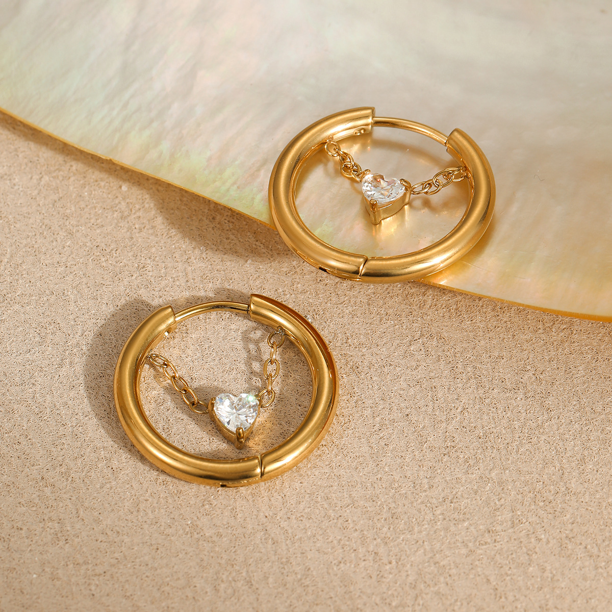 Holiday, Daily Occasion 304 Stainless Steel Material PVD Coated Real Gold Plated 18K Gold Geometric 304 Stainless Steel Classic Style Waterproof Non Tarnish Earrings