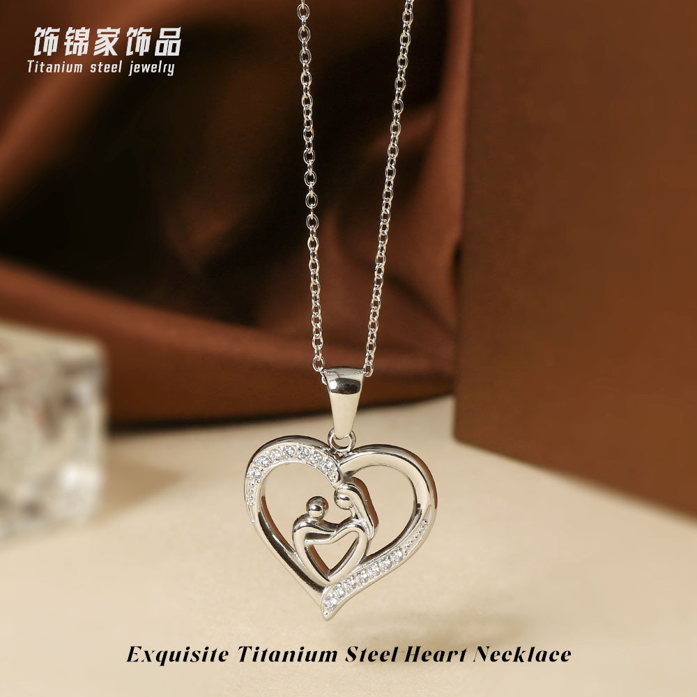 스틸 컬러 하트 목걸이 N0452S