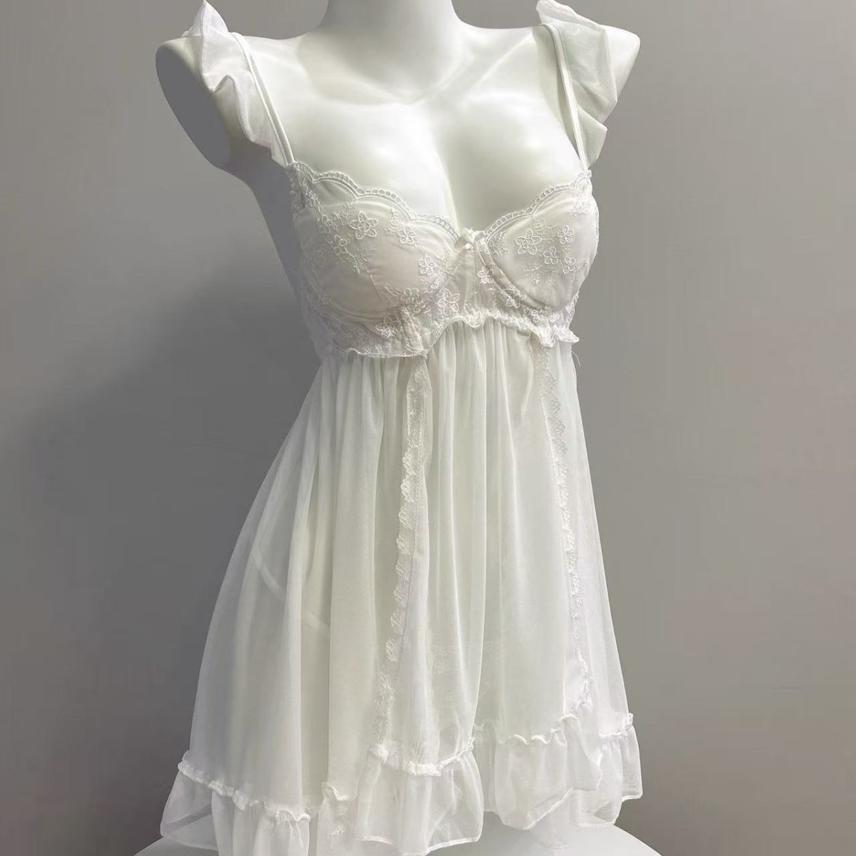 Push Up See-through Sexy Mesh Spaghetti-strap Dress Women