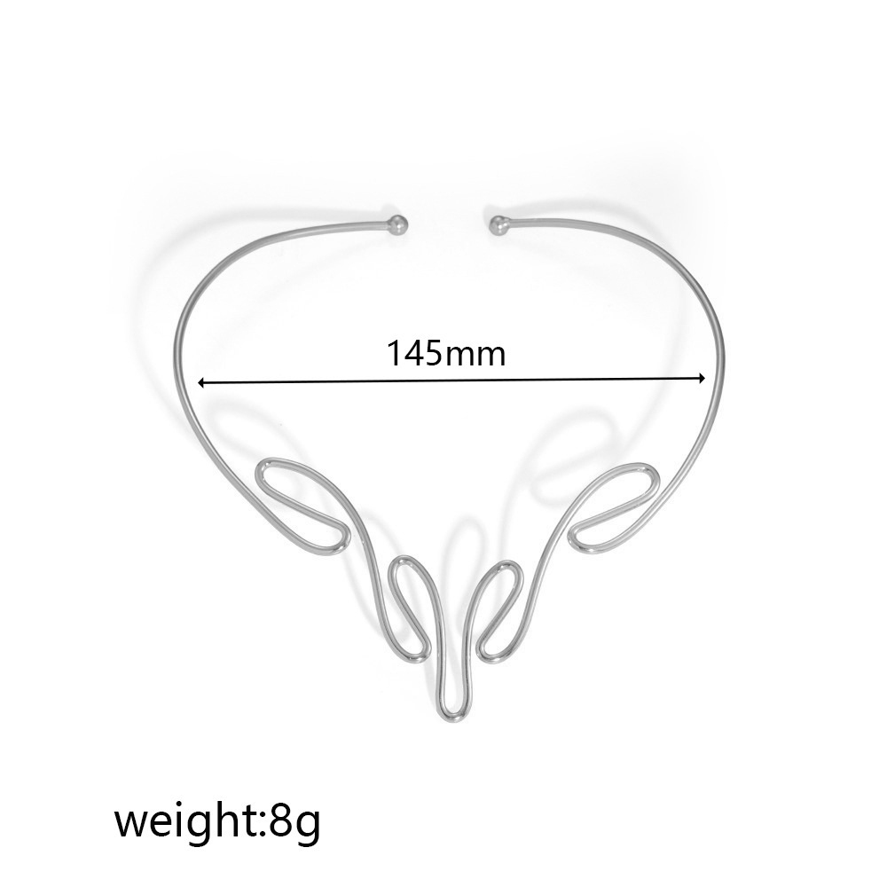 Europa y América sensación de diseño minimalista de acero inoxidable personalidad joyería india collar collar al por mayor